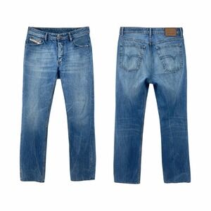 Diesel Waykee Regular Straight Jeans Mens 33x30 Blue Wash 0808H Made in Italy